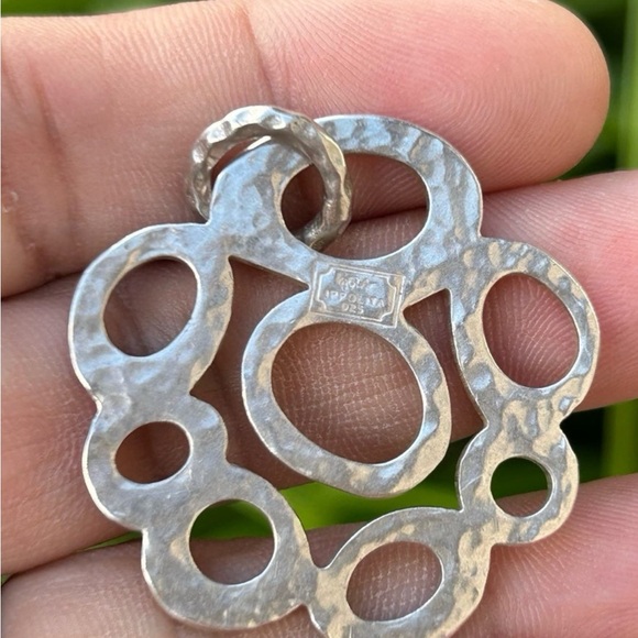Vintage ippolita sterling silver hammered classic circle flower Abstract Pendant - Picture 1 of 13